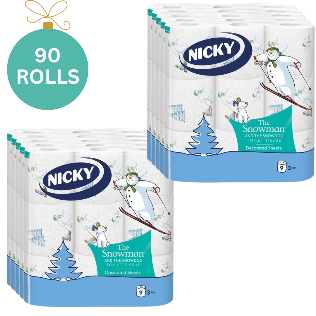 90 Nicky Snowman and the Snowdog Toilet Rolls Printed Sheets 3 Ply 90 Nicky Snowman and the Snowdog Toilet Rolls Printed Sheets 3 Ply